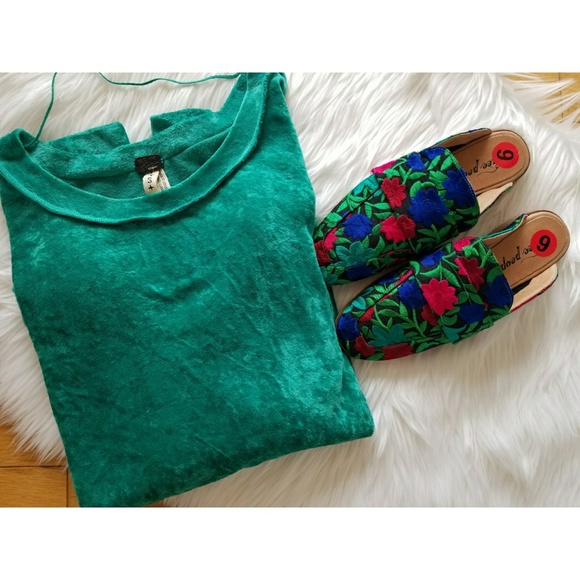 Free People bright Floral Brocade At Ease slide on mule 6 - Picture 7 of 8